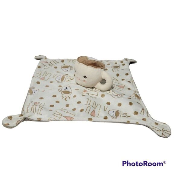 Mary Meyer I Love You A Latte Lovey Security Blanket 10 x10 Coffee Cup Heart - Picture 6 of 12